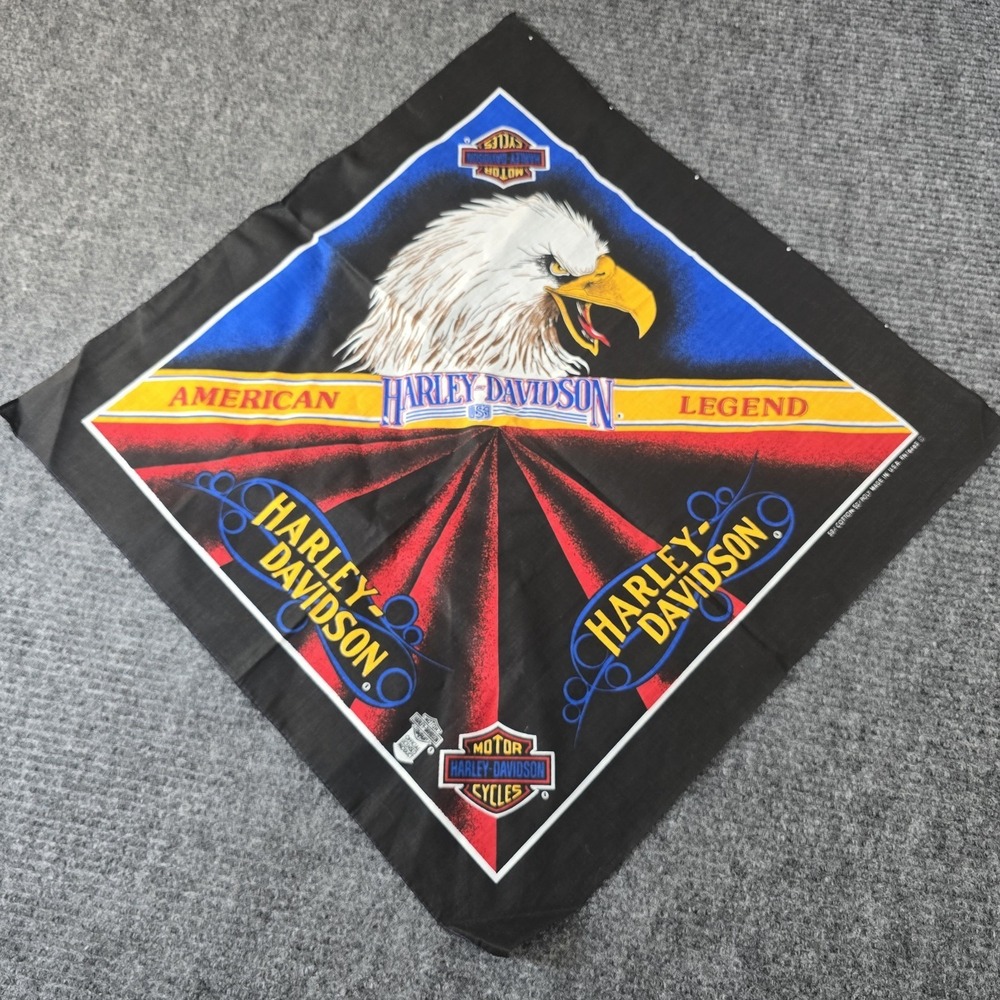 Vintage Harley-Davidson Legend  American Eagle Bandana Handkerchief Made In USA